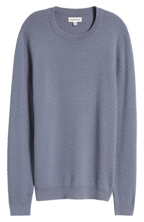 Shop Nordstrom Tuck Stitch Pima Cotton Blend Sweater In Grey Folkstone