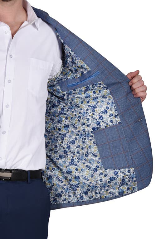 Cricketeer Windowpane Stretch Wool Blend Sport Coat In Blue