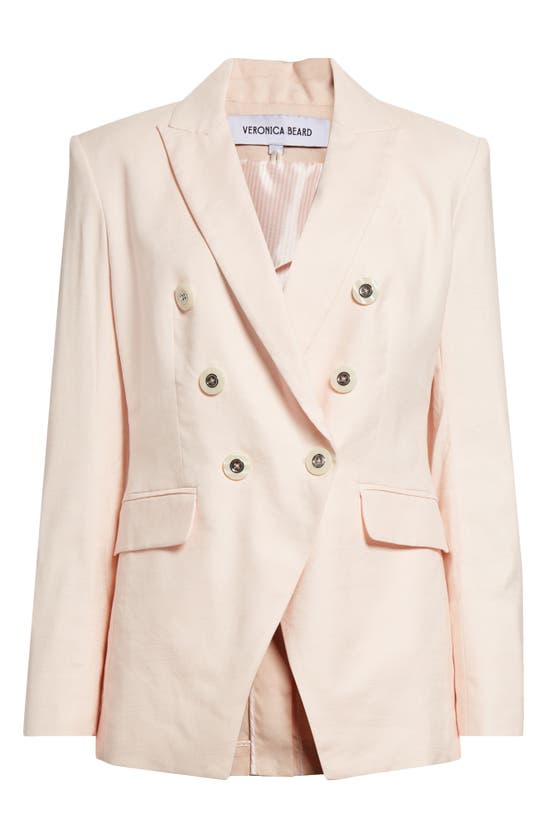 Shop Veronica Beard Charleston Linen Blend Dickey Jacket In Pink Haze