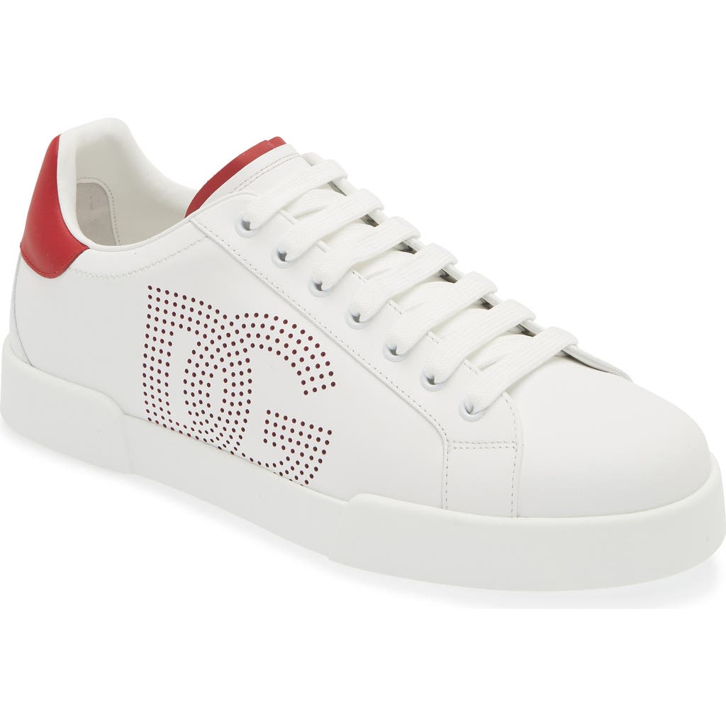 Dolce & Gabbana Sneaker In Bianco/rubino