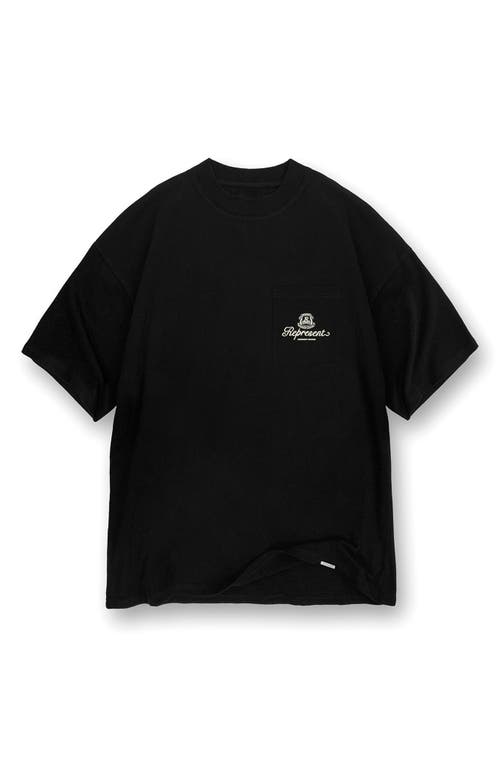 Shop Represent Permanent Vacation Oversize Pocket Graphic T-shirt In Jet Black