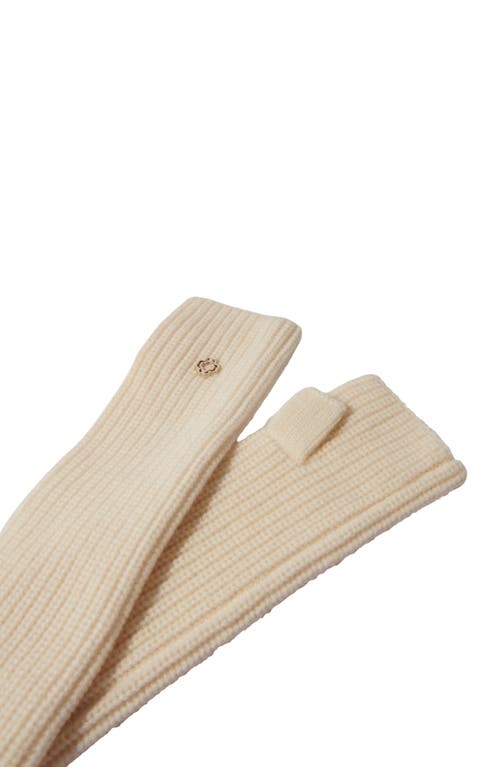 Shop Maje Wool And Cashmere Mittens In Ecru