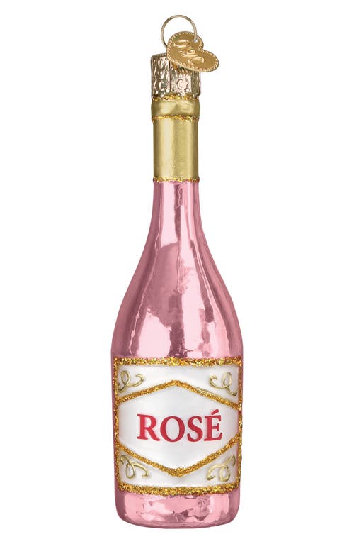 Old World Christmas Rosé Wine Ornament In Pink/gold