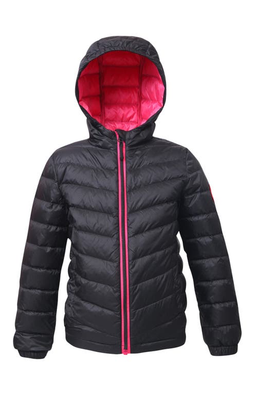 Rokka&rolla Kids' Ultra Light Quilt Packable Down Jacket In Rich Black