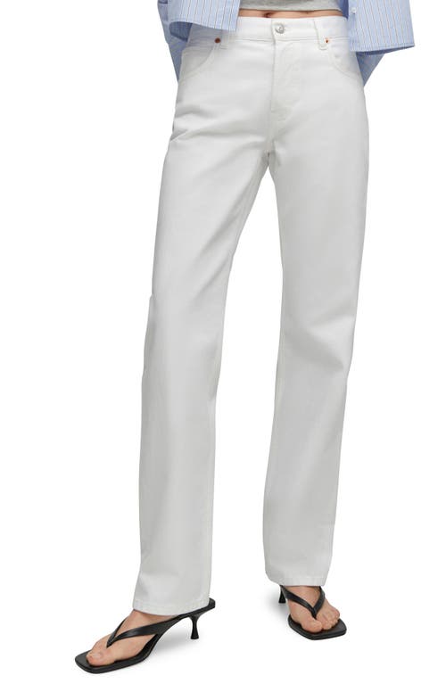 MANGO Straight Leg Jeans White at Nordstrom,