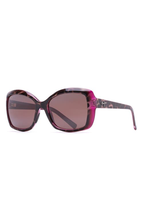 Shop Maui Jim Orchid 56mm Polarizedplus2® Square Sunglasses In Tortoise Raspberry/rose