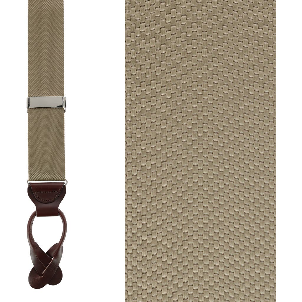 Trafalgar Hudson Nylon Button End Suspenders In Dark Khaki