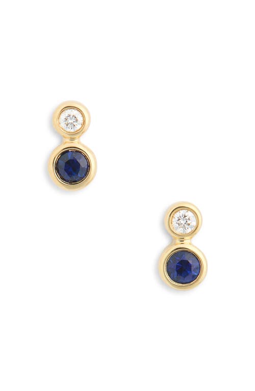 Bony Levy El Mar Stud Earrings In 18k Yellow Gold - Sapphire
