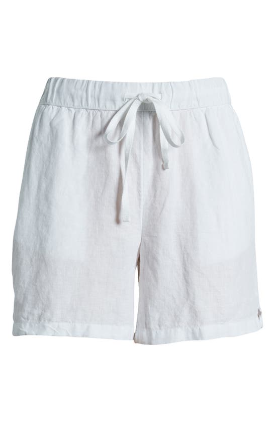 Shop Caslon (r) Linen Drawstring Shorts In White