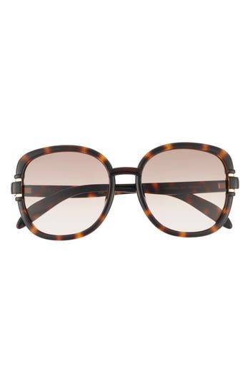 Gucci 57mm Square Sunglasses In Havana Havana Brown