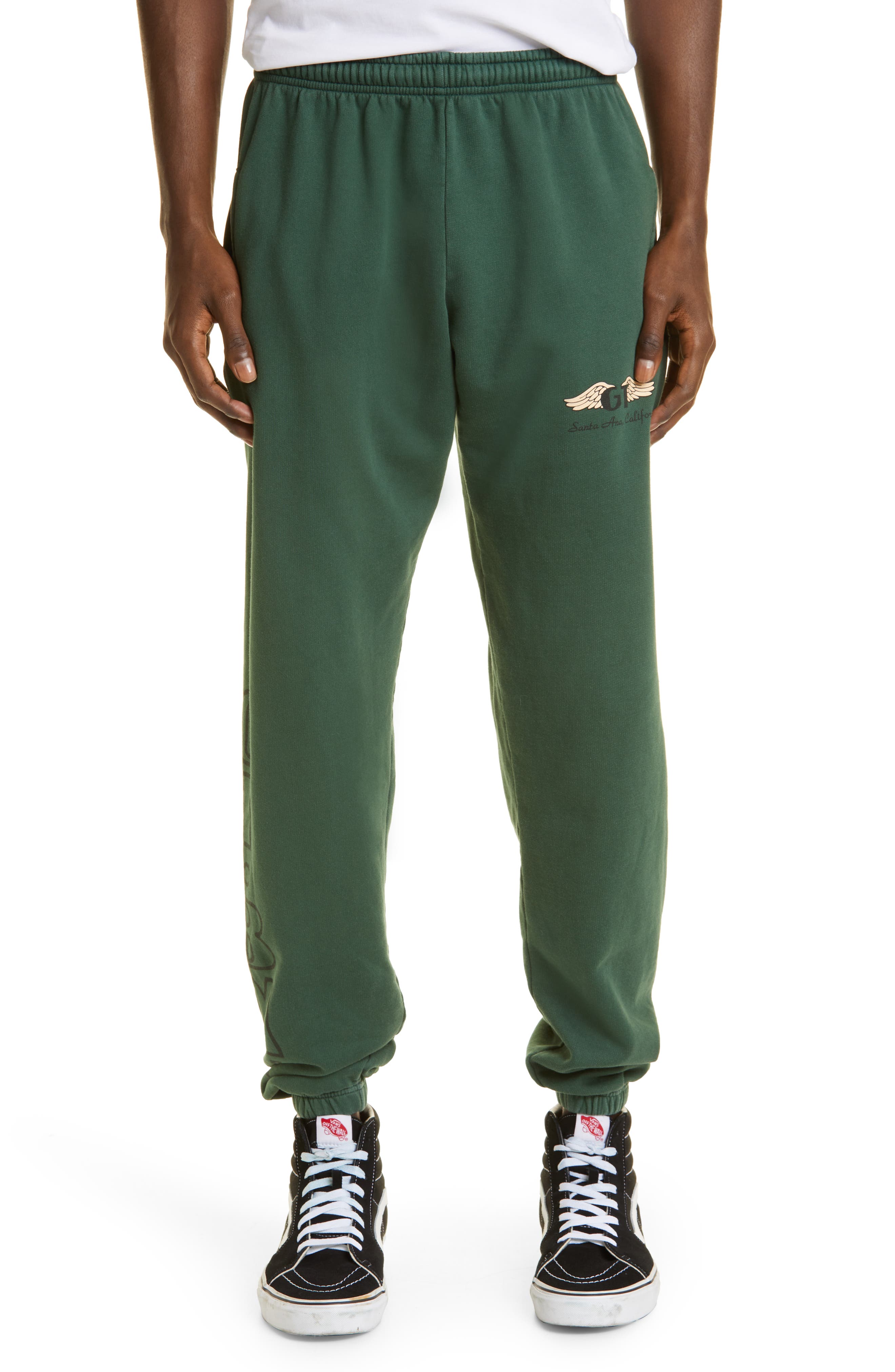 green athletic pants