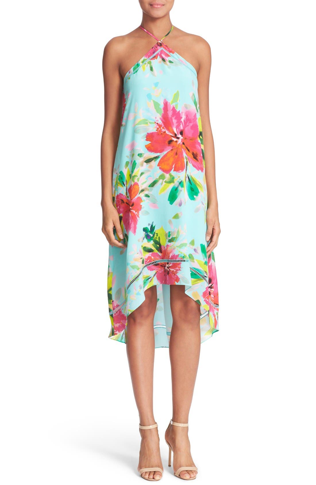 Trina Turk 'Kairo' Floral Print Silk Halter Dress Nordstrom