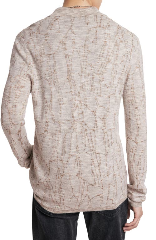 Shop John Varvatos Carvaggio Slub Collared Cardigan In Snow Heather