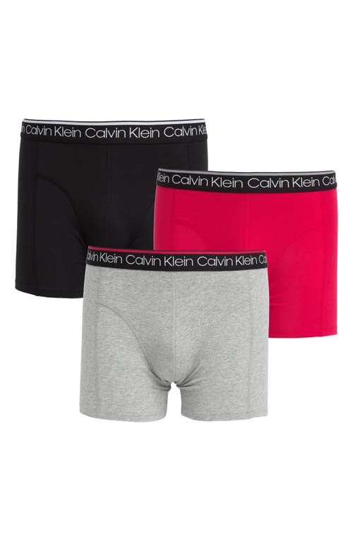 Shop Calvin Klein 3-pack Stretch Cotton Boxer Briefs In Jtl Empower/grey