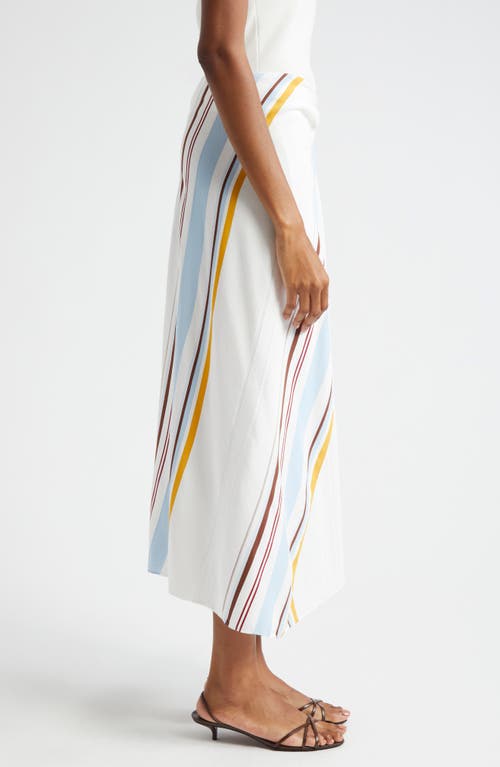 Shop A.l.c . Clara Variegated Stripe Midi Skirt In White Stripe