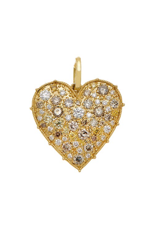 Sethi Couture Confetti Heart Pendant In Yellow Gold