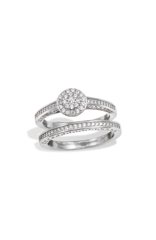 SAVVY CIE JEWELS Set of 2 Cubic Zirconia Rings White at Nordstrom,