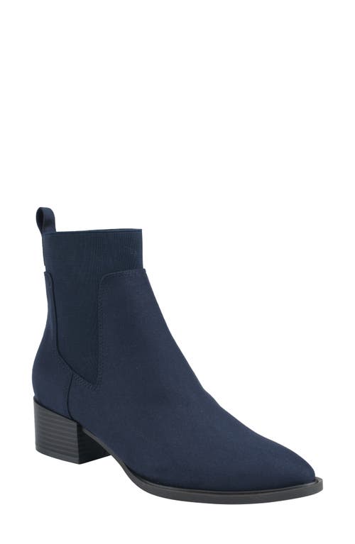 Tommy Hilfiger Stacked Heel Faux Suede Chelsea Boot in Navy at Nordstrom, Size 8