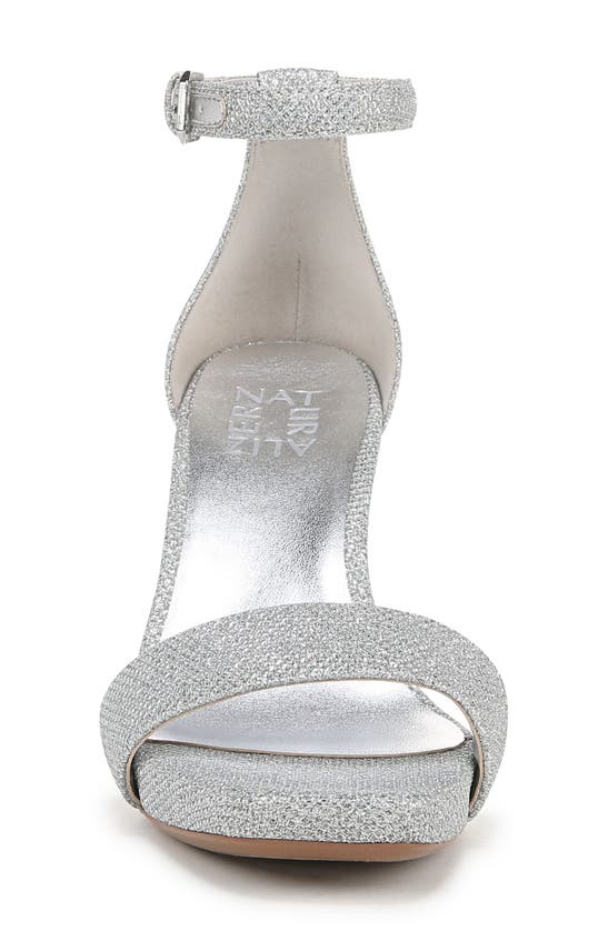 Shop Naturalizer Joy Ankle Strap Sandal In Silver Fab Fabric