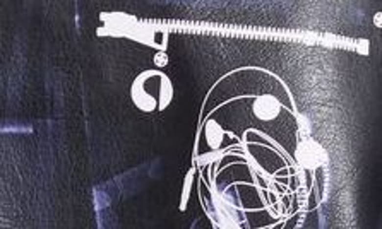 Shop Coperni X-ray Print Faux Leather Jacket In Black/ Navy