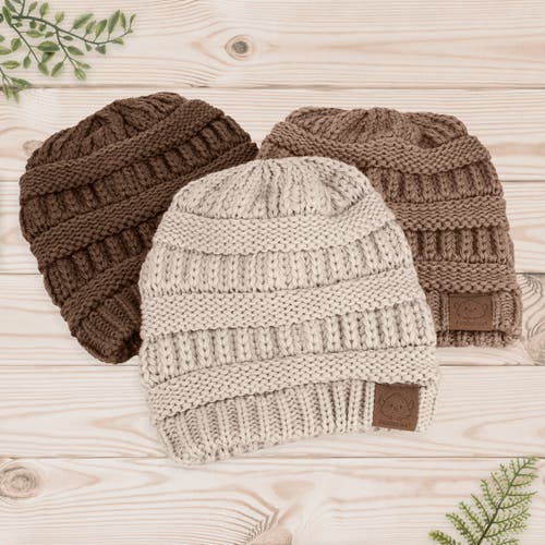 Keababies 3-pack Warmzy Baby Beanies In Pecan