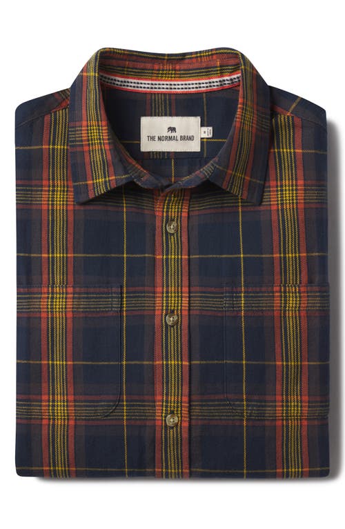 Shop The Normal Brand Jackson Plaid Cotton Button-up Shirt In Pacific Plaid