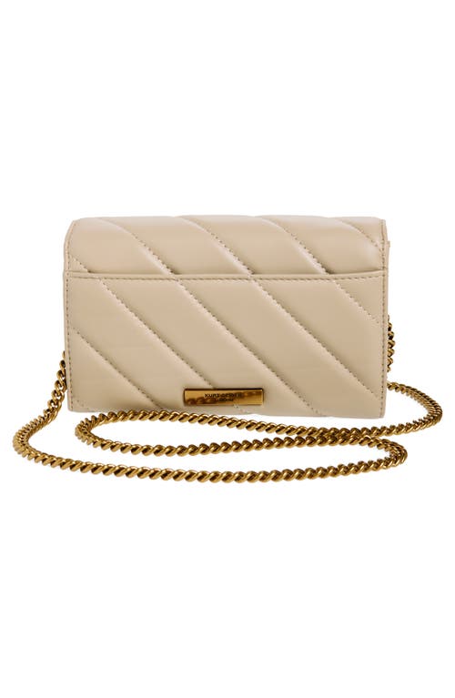 Shop Kurt Geiger London Soho Quilted Leather Wallet On A Chain In Beige