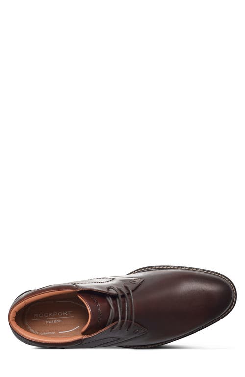 Rockport Flynn Plain Toe Derby Boot In Dark Brown