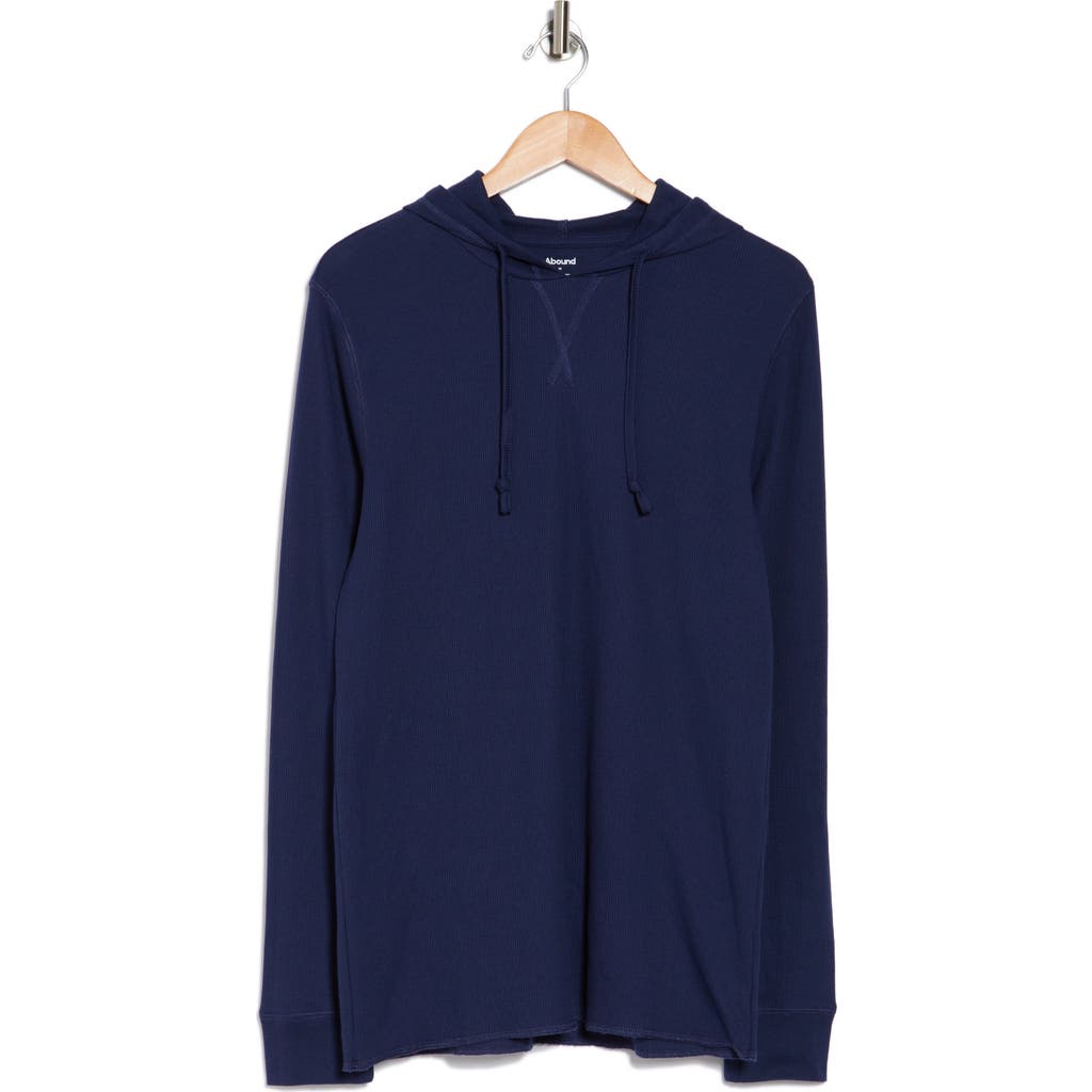 Abound Solid Long Sleeve Thermal Hoodie In Navy League