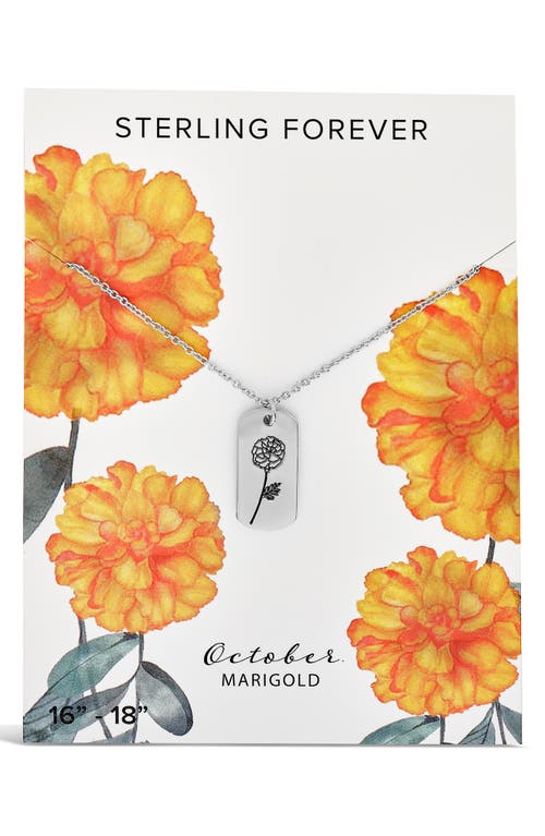 Sterling Forever Birth Flower Pendant Necklace In Silver/october