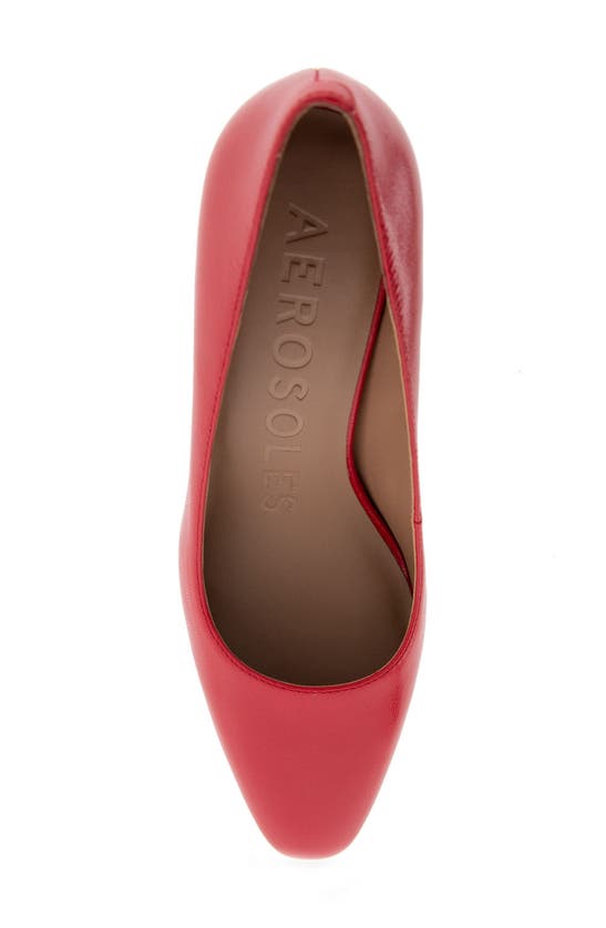 Shop Aerosoles Minetta Almond Toe Pump In Racing Red Leather