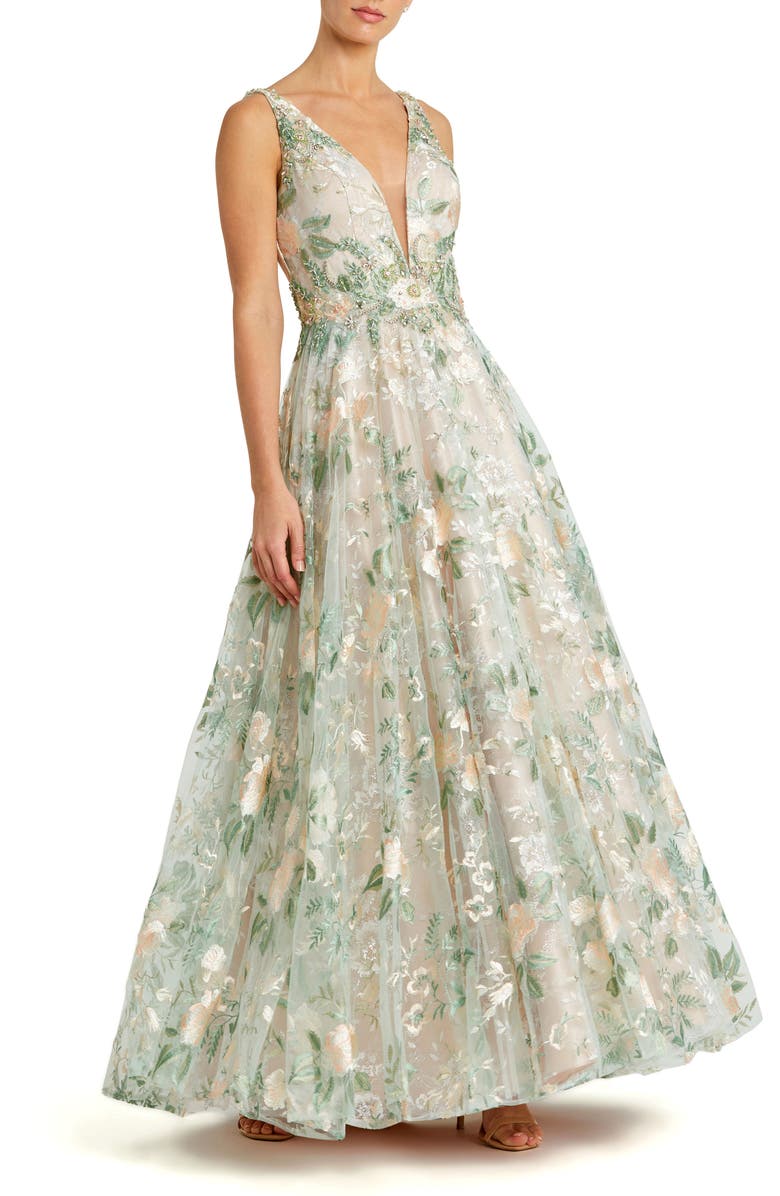 Mac Duggal Floral Embroidery A Line Gown Nordstrom