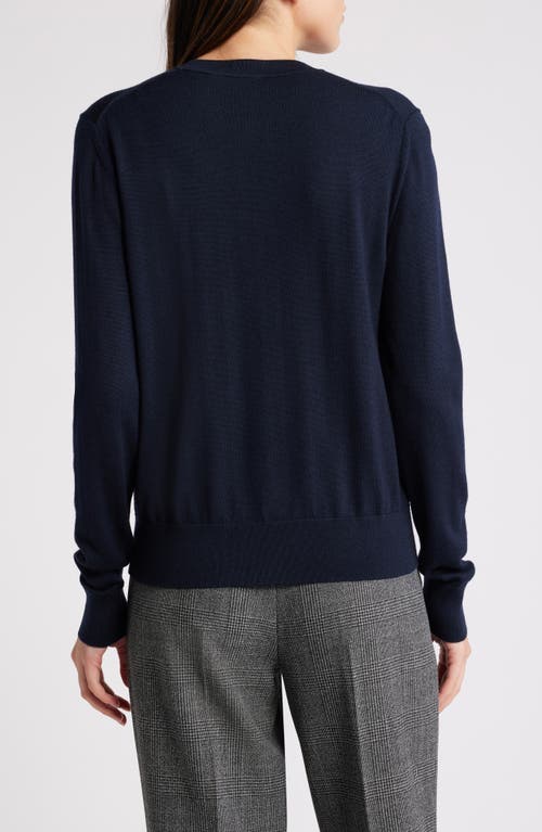 Shop Hugo Boss Boss Fadenasi Wool Cardigan Sweater In Sky Captain