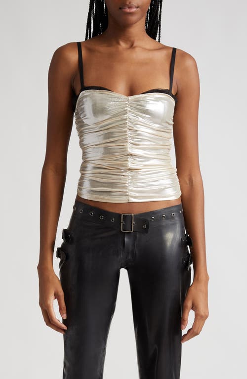 Renzo Ruched Tube Top in Metallica