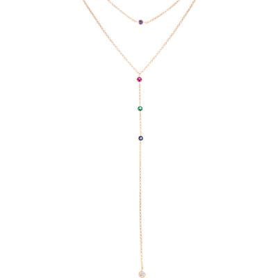 Lesa Michele Bezel Cubic Zirconia Y Necklace