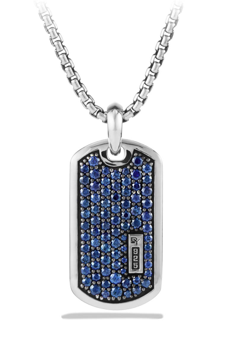 David Yurman Exotic Stone Pavé Tag with Diamonds or Sapphires, Alternate, color, 