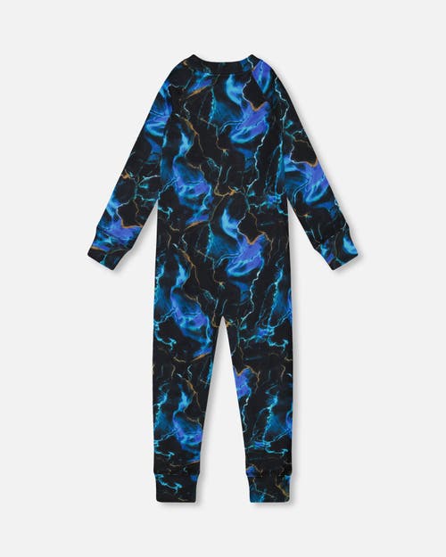 Shop Deux Par Deux Baby Boy's One Piece Thermal Underwear Black Printed Storm