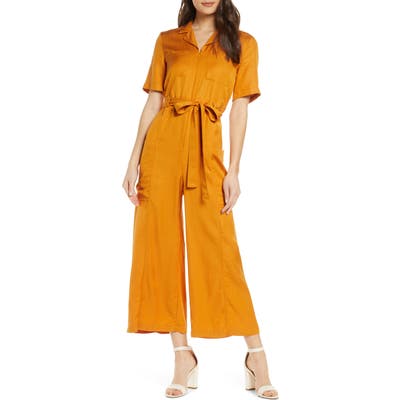 French Connection Enzo Drape Jumpsuit, Orange
