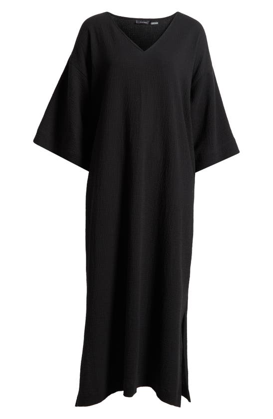 Shop Natori Onsen Cotton Nightgown In Black
