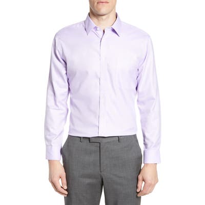 Nordstrom Shop Smartcare(TM) Trim Fit Herringbone Dress Shirt - Purple