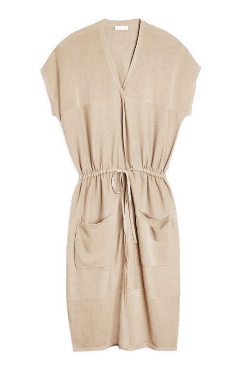 Shop Oyun Dakota Tie Waist Dress In Crème