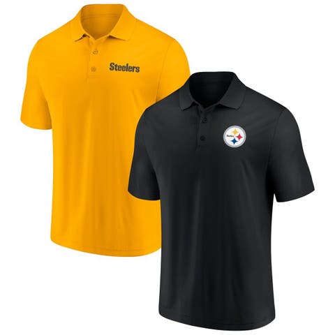 FOCO Pittsburgh Steelers NFL Mens Cotton Stripe Polo Shirt - S