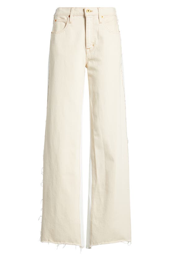 Shop Slvrlake Grace Reworked Paneled Wide Leg Jeans In Natural Ecru