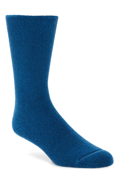 The Elder Statesman Recycled Wool Blend Terry Socks in Teal Blue