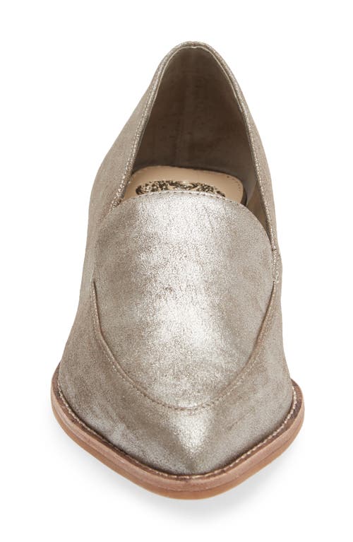 Shop Vince Camuto Becarda Pointed Toe Loafer In Dark Taupe/silver