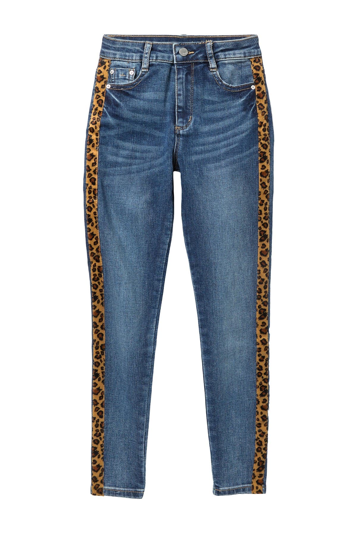 jeans with leopard stripe