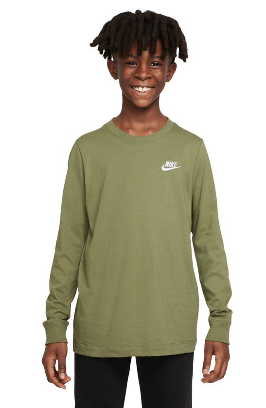 Nike Sportswear Big Kids' Long-sleeve T-shirt In Green