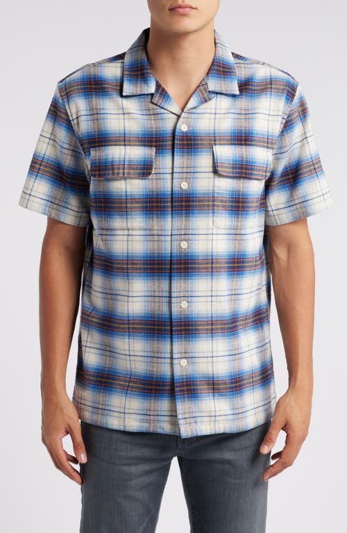 Shop Pendleton Baja Board Plaid Camp Shirt In Blue/navy Multi Plaid