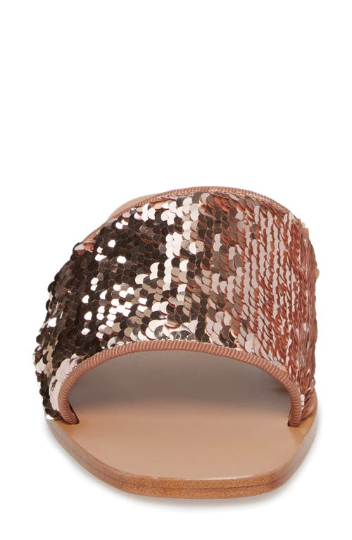 Shop Tory Burch Carter Sequin Slide Sandal In Rose Gold/perfect Blush