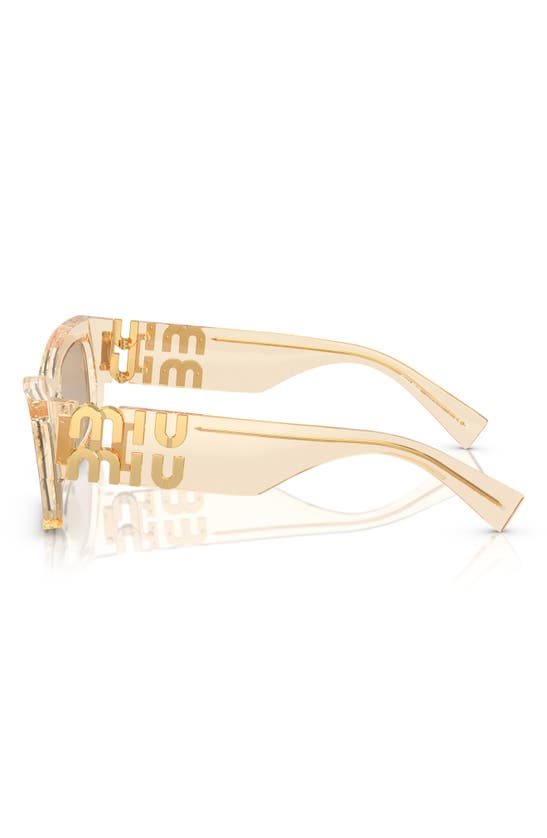 Miu Miu Logo Rectangle Acetate Sunglasses In Light Brown